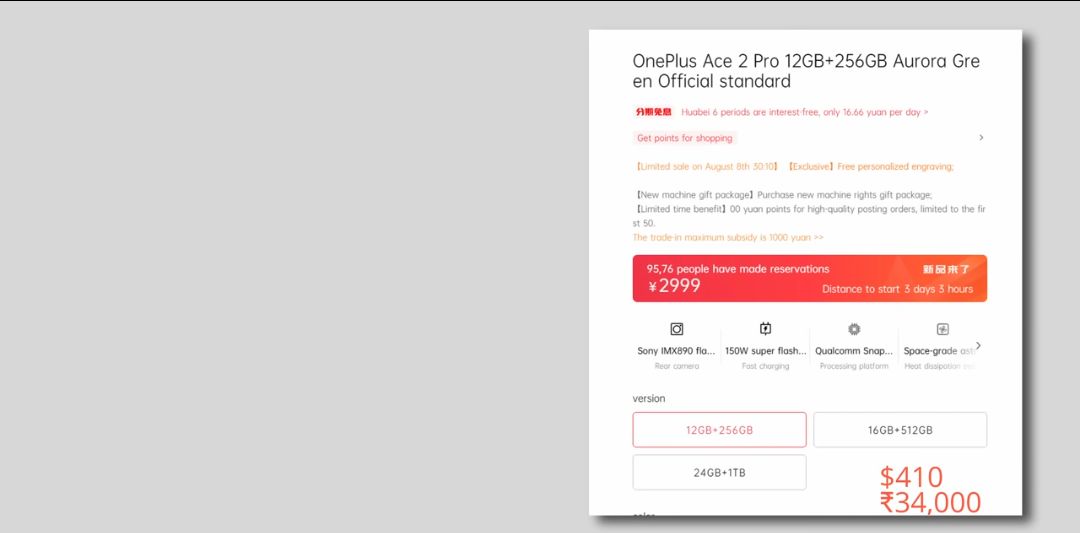 Oneplus Ace 2 Pro Price in India 
